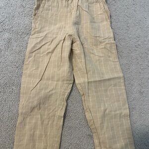 Boys Tan Checkered Pants